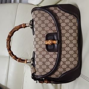 Gucci Natural New Bamboo Original Canvas Top Handle Bag